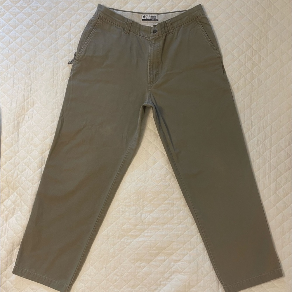Columbia Canvas English Khaki (dk khaki/green) size 34 zip pkt.